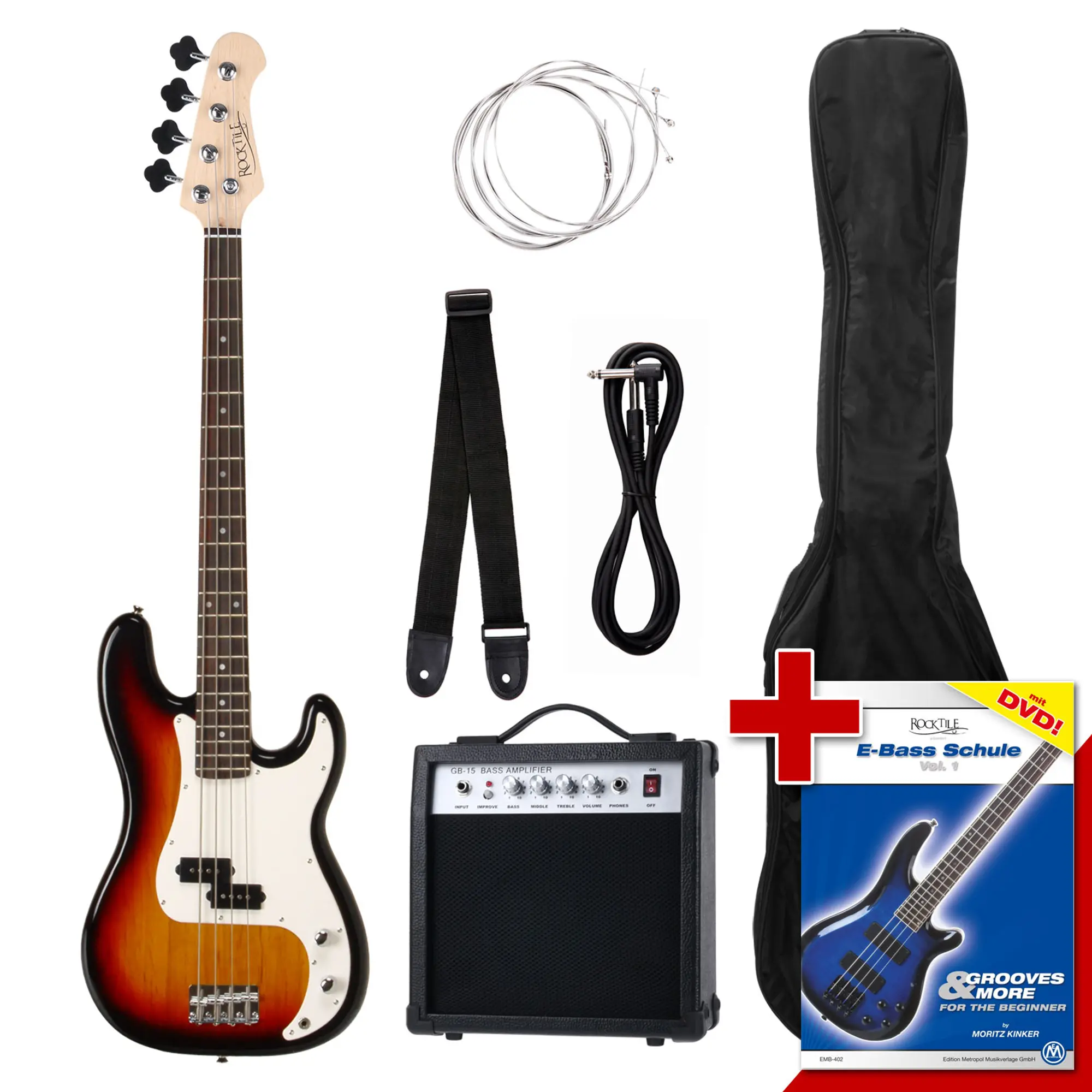Rocktile Groover Pack PB E-Bass SET Sunburst | Obrázok 1 | eplay.sk