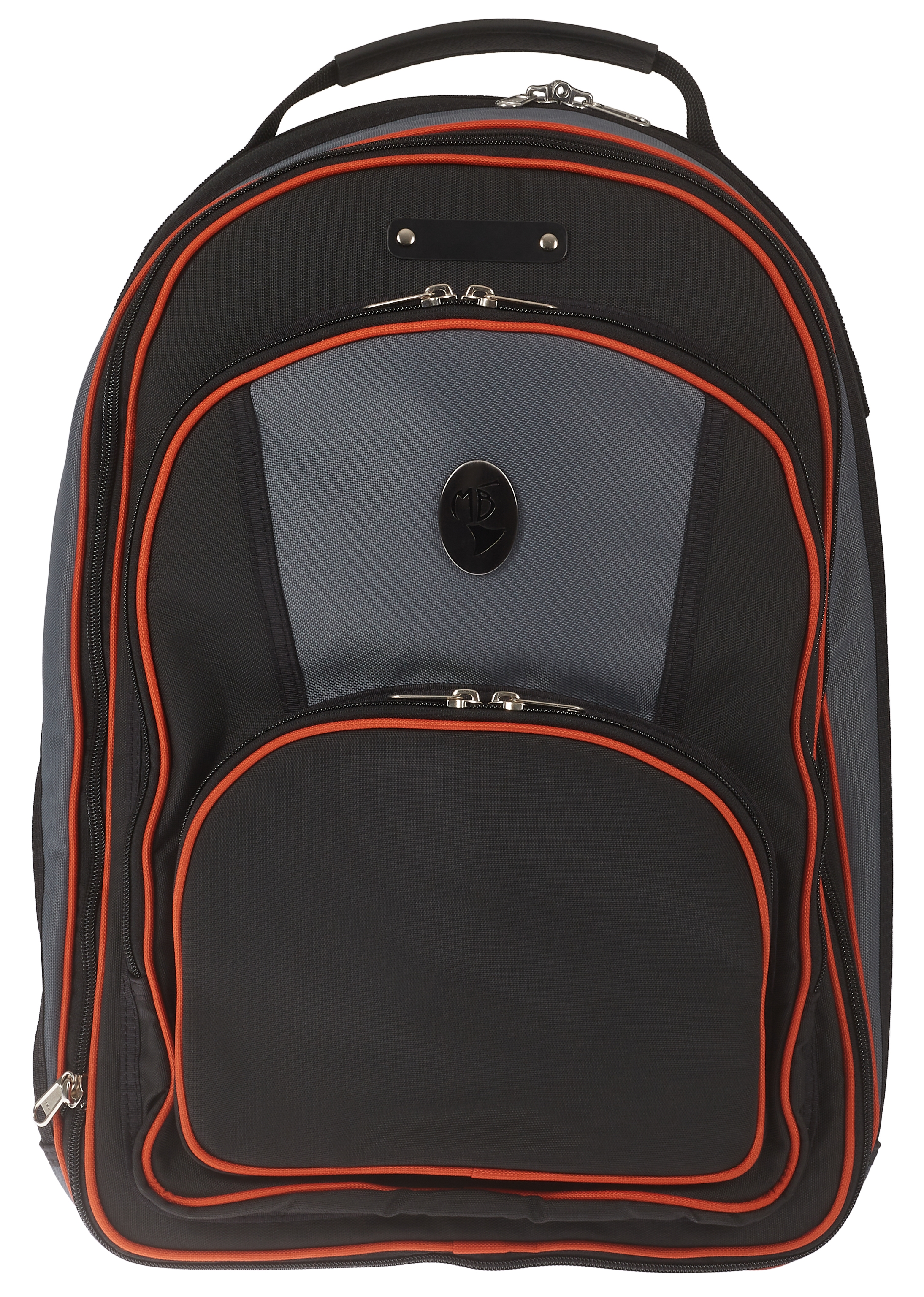 MARCUS BONNA MB Backpack Bag, Black/Grey Nylon, Orange Piping, Bell Protector  | Obrázok 1 | eplay.sk