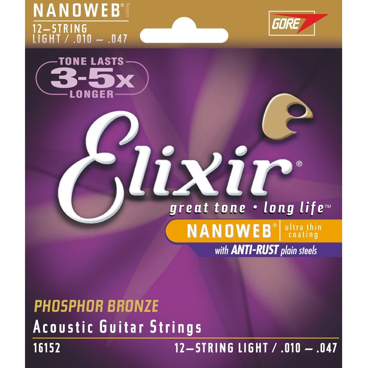 Elixir 16152 Acoustic NANOWEB Phosphor Bronze 12-string Light | Obrázok 1 | eplay.sk