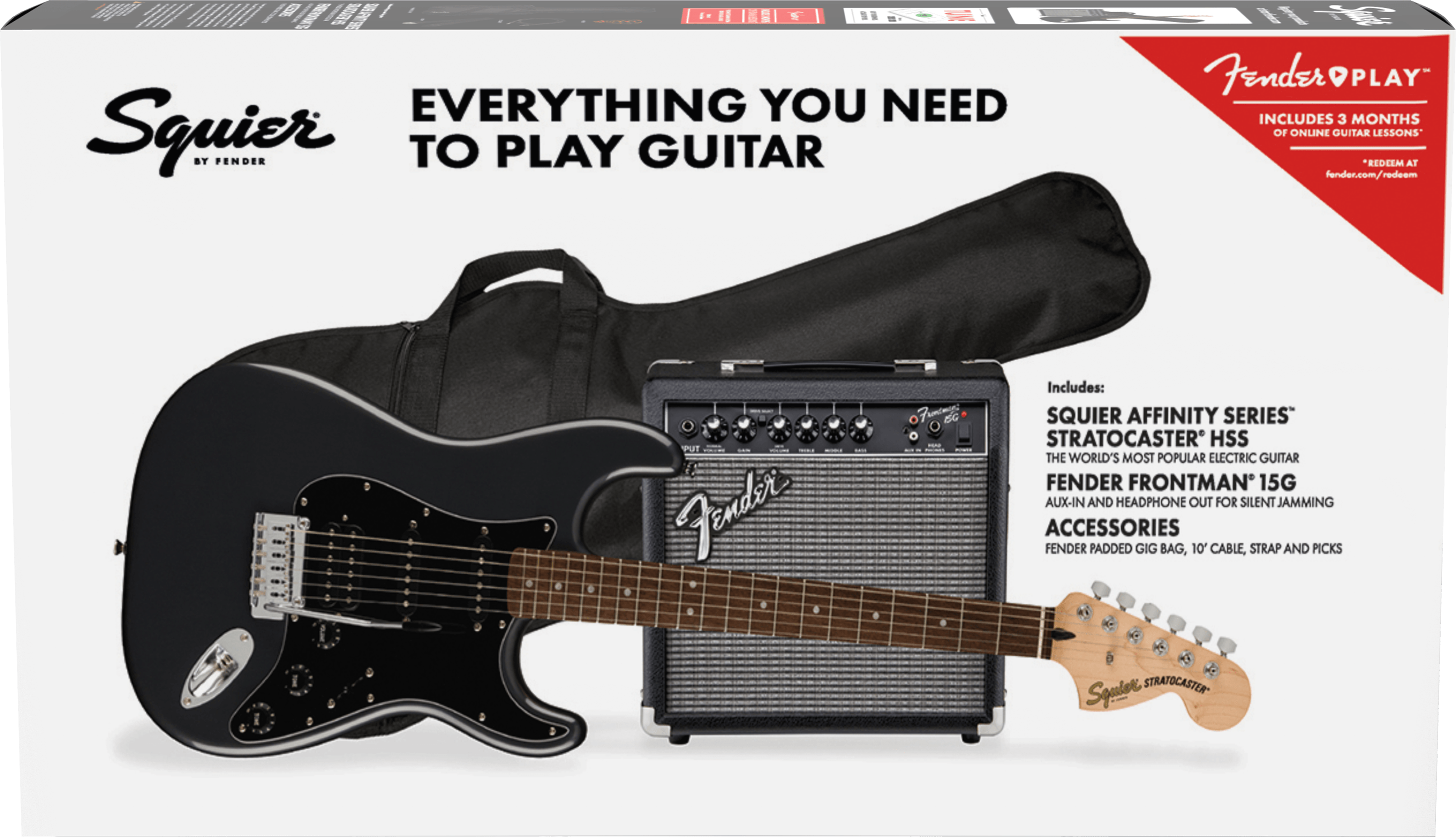 Fender Squier Affinity Strat Pack HSS Charcoal Frost Metallic | Obrázok 1 | eplay.sk