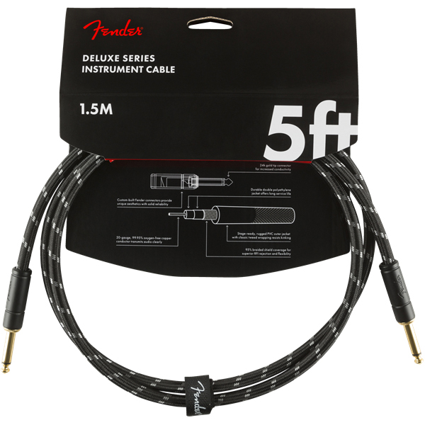 Fender Deluxe Series Instrument Cable, Straight, 1,5m, Black Tweed | Obrázok 1 | eplay.sk