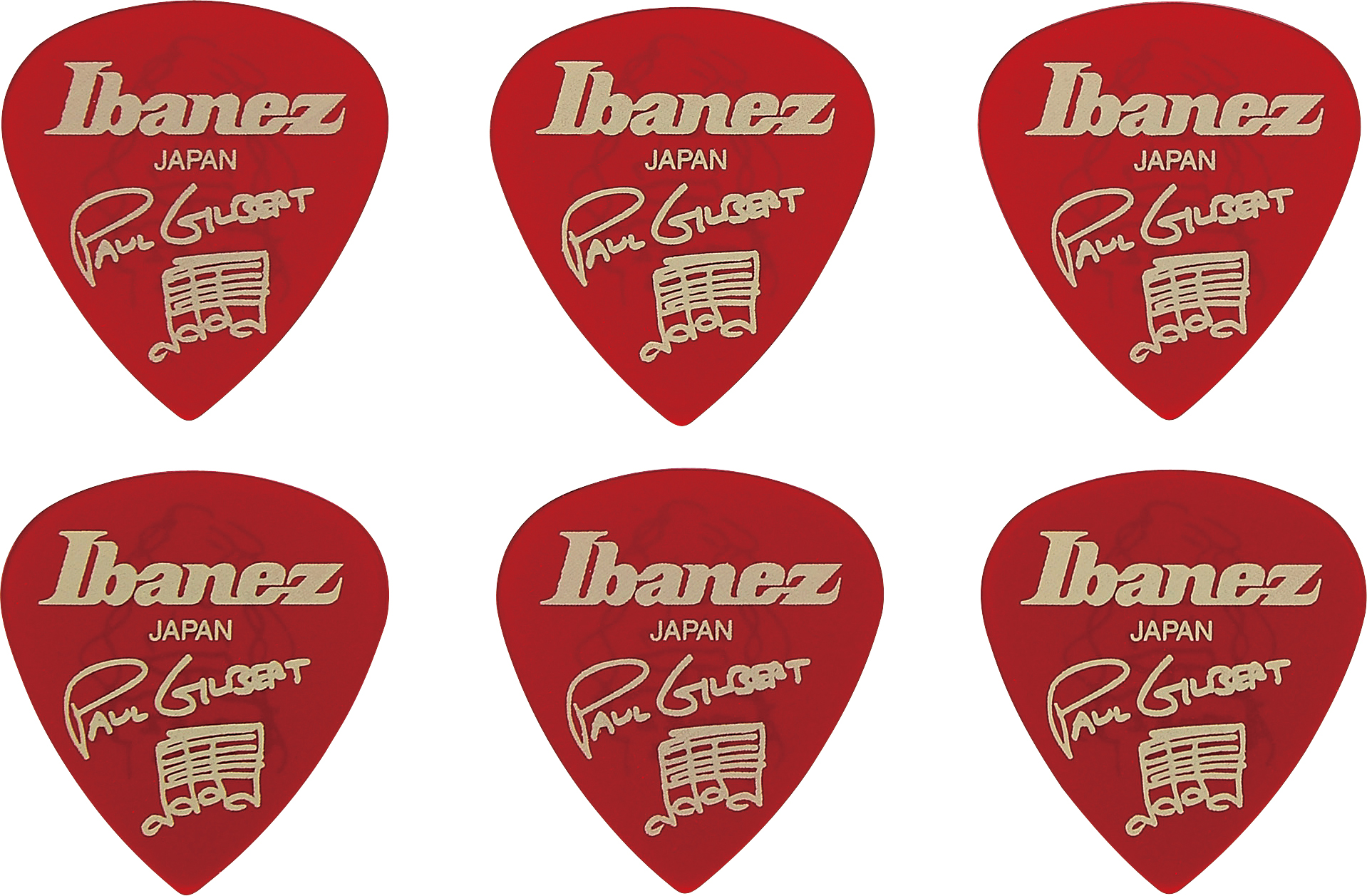 Ibanez 1000PG-CA Paul Gilbert Pick Set of 6 Red | Obrázok 1 | eplay.sk