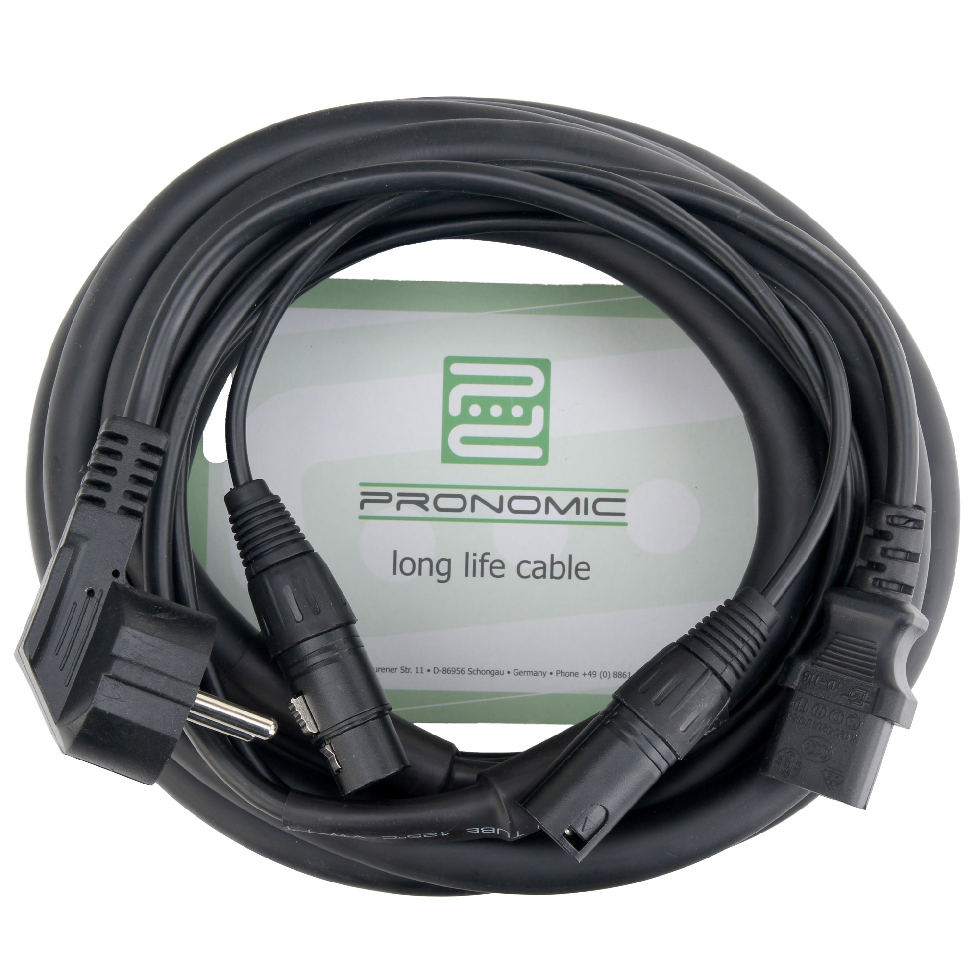 Pronomic Stage EUIECX Hybridkabel Schuko samec / IEC zásuvka, XLR/XLR | Obrázok 1 | eplay.sk