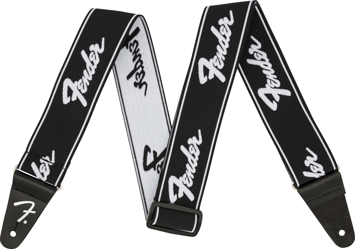 Fender Weighless Strap Running Logo Black and White | Obrázok 1 | eplay.sk