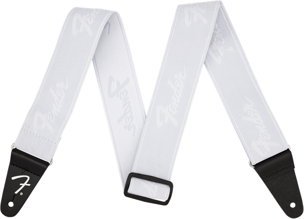 Fender Weighless Strap Running Logo White and White | Obrázok 1 | eplay.sk