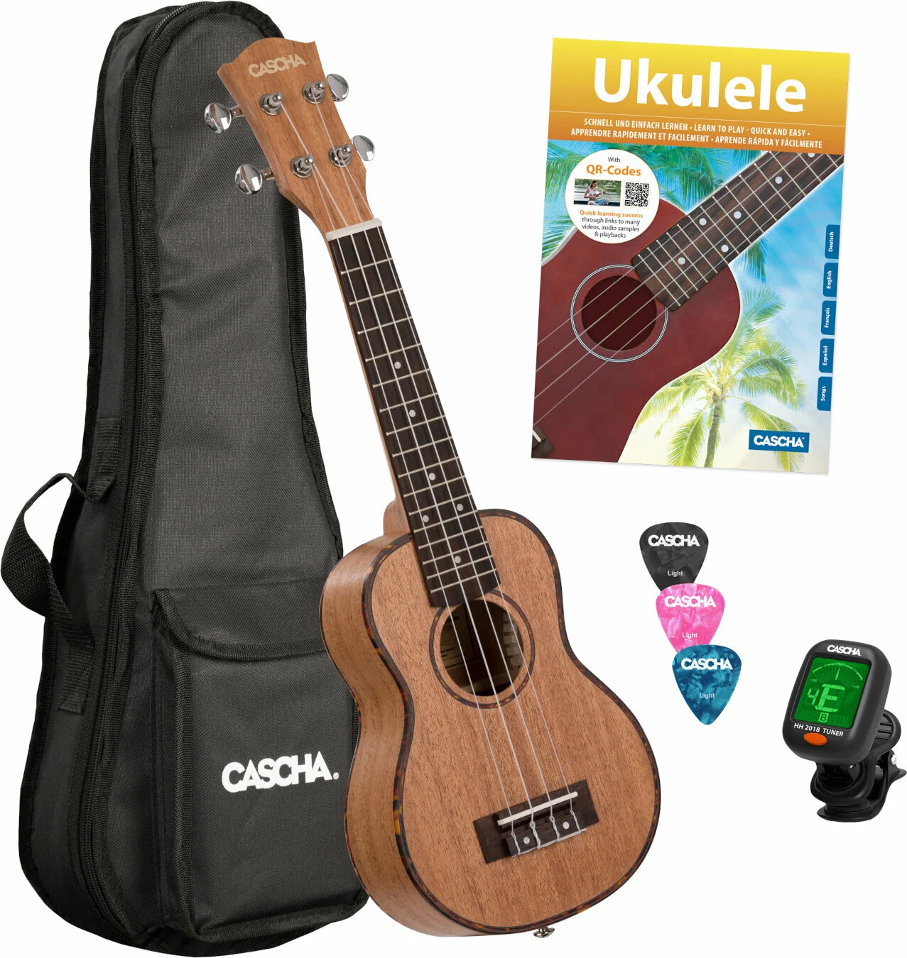CASCHA HH 2027 Soprano Mahogany Ukulele Bundle | Obrázok 1 | eplay.sk