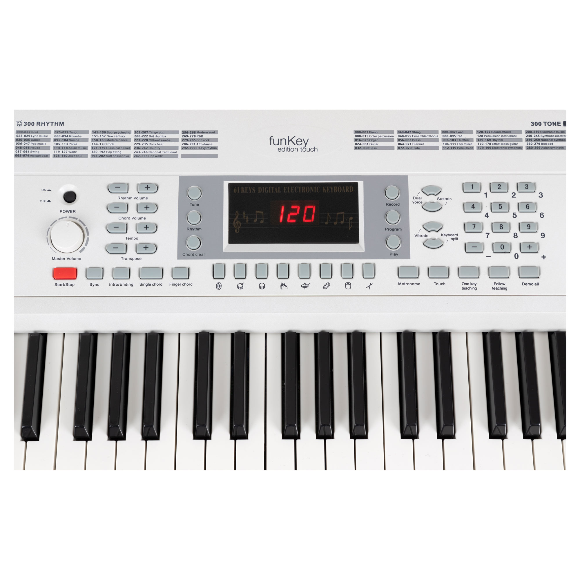 FunKey 61 klávesový keyboard s dynamikou, biely - Hudobné nástroje ePlay