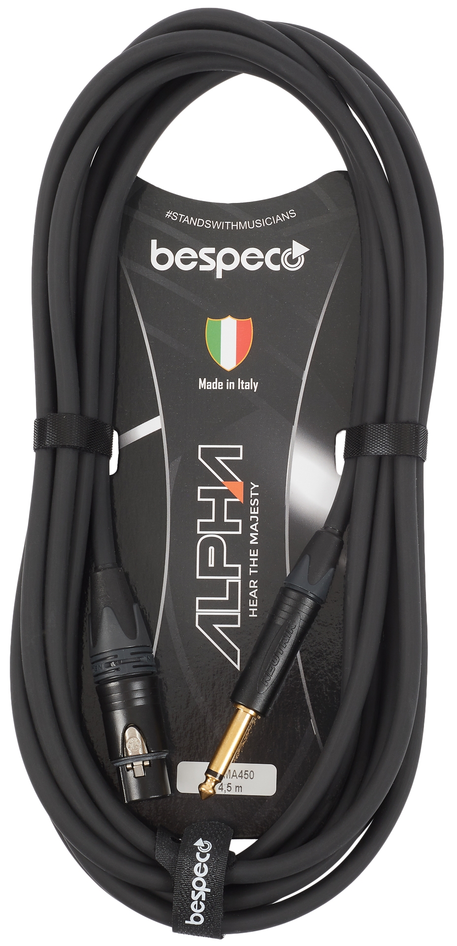 BESPECO Alpha Microphone Cable Neutrik XLR F - Jack 4.5 m  | Obrázok 1 | eplay.sk