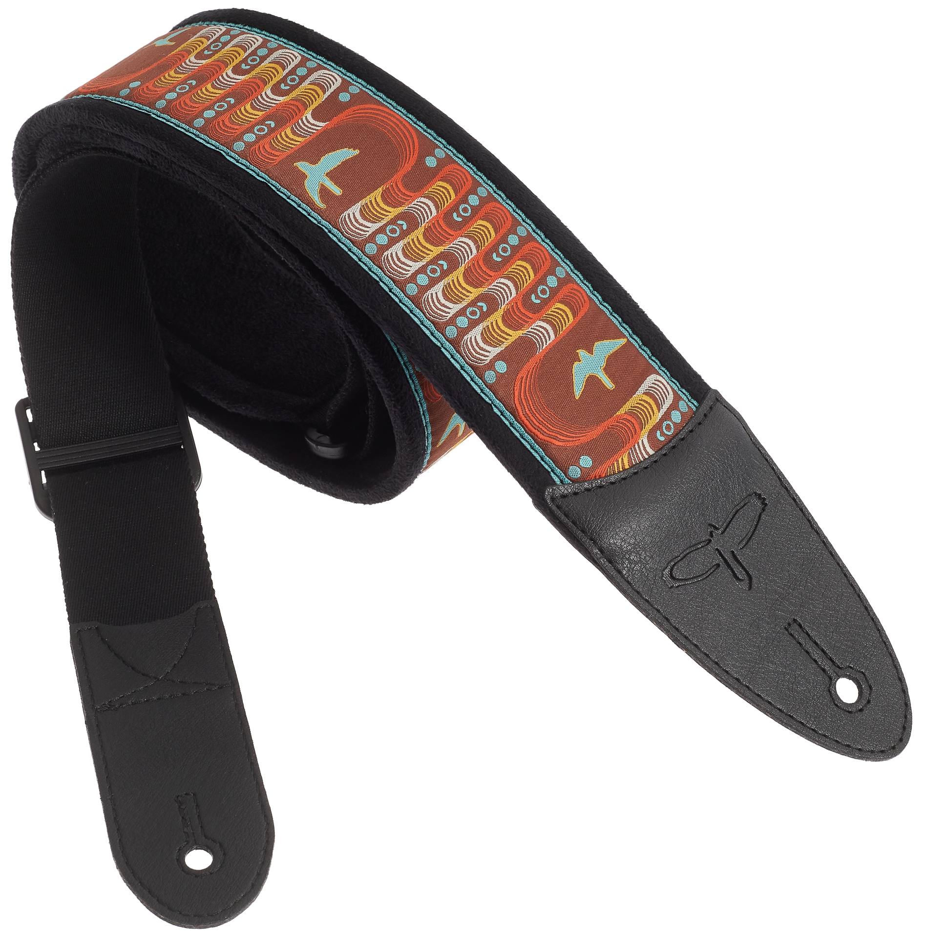 PRS 2.4" Padded Guitar Strap w/FLASH, Custom Jacquard Birds Wavelength, Orange | Obrázok 1 | eplay.sk