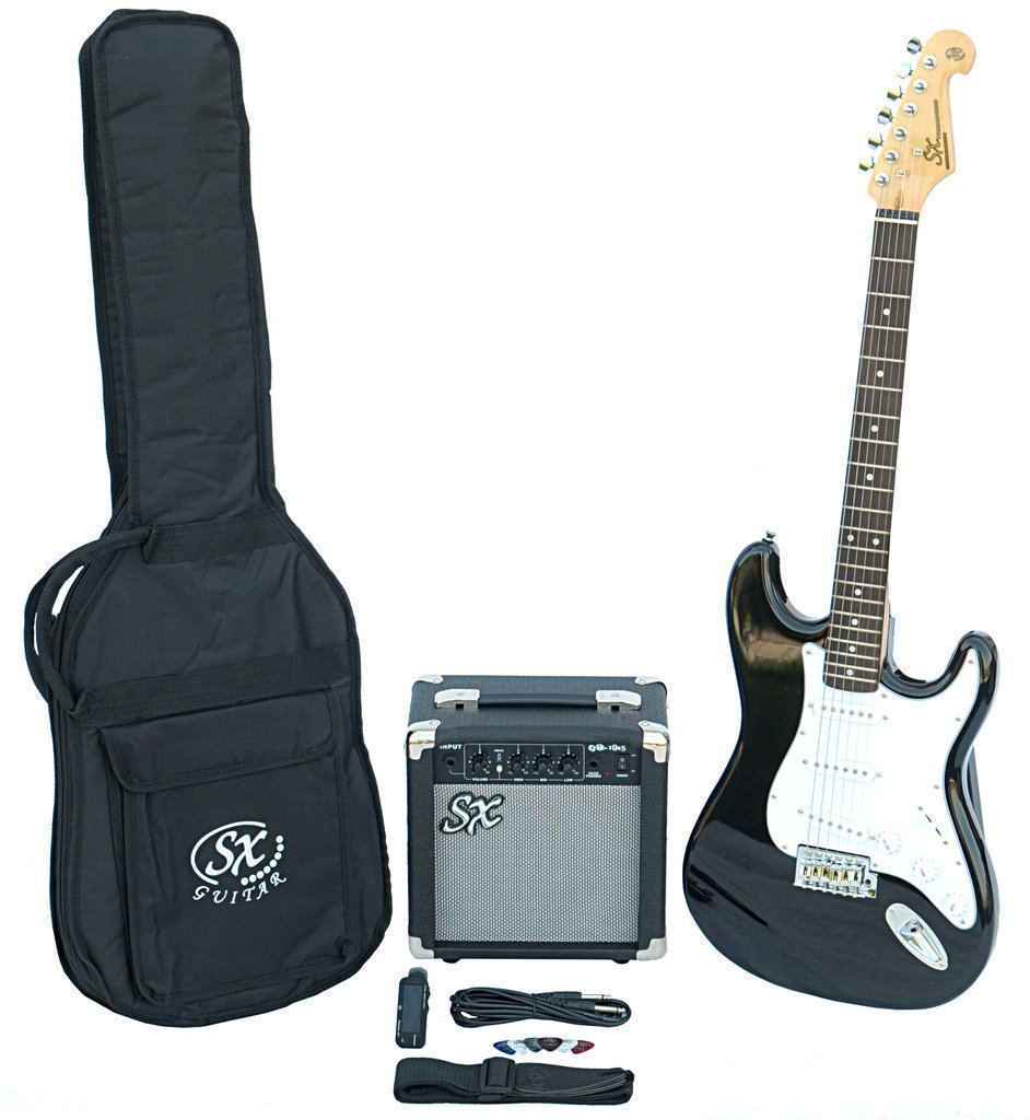 SX SE1 Electric Guitar Kit Black | Obrázok 1 | eplay.sk