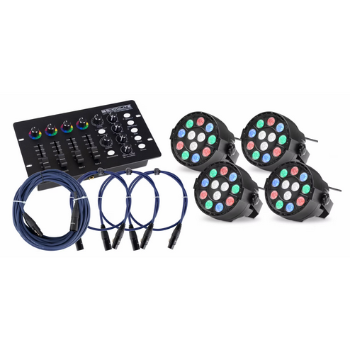 4x Showlite SPS-121 LED Smart Party Spot im Set s DMX Kontrolérom a káblom | Obrázok 1 | eplay.sk