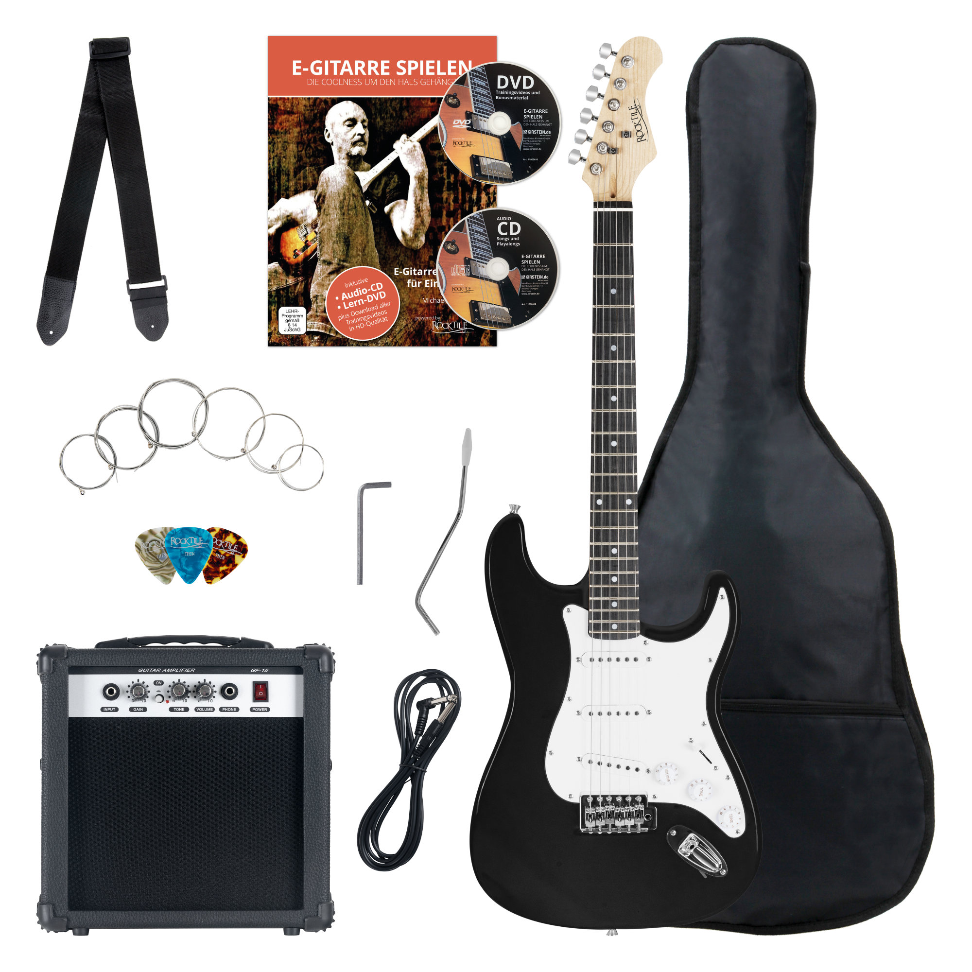 Rocktile Banger's Pack Gitarový Set, 8-dielny Black | Obrázok 1 | eplay.sk