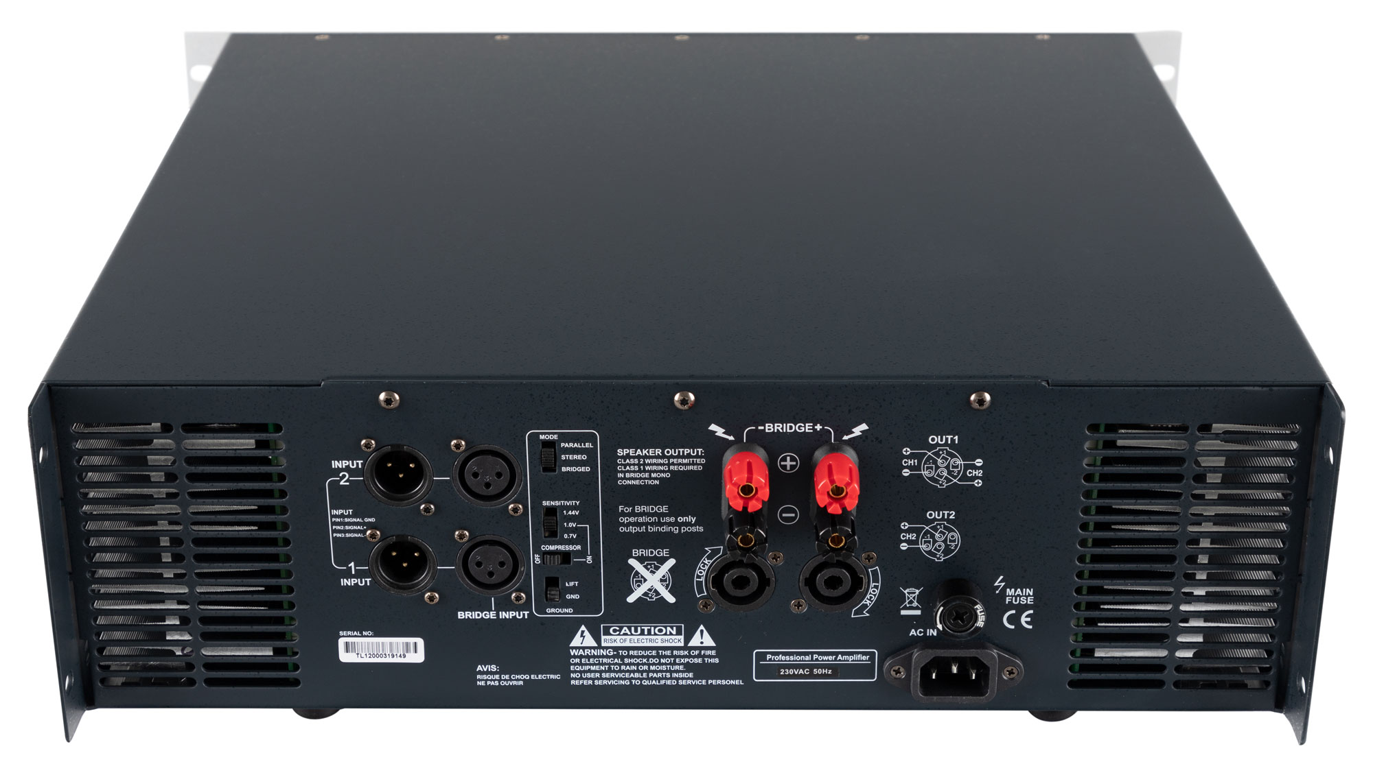 Amplificatore Pronomic HP-2000 Finale – 2x3000W A 4Ω, 9000W Bridged A 4Ω, Crossover Regolabile, Protezioni Integrate, 31.7kg - 4