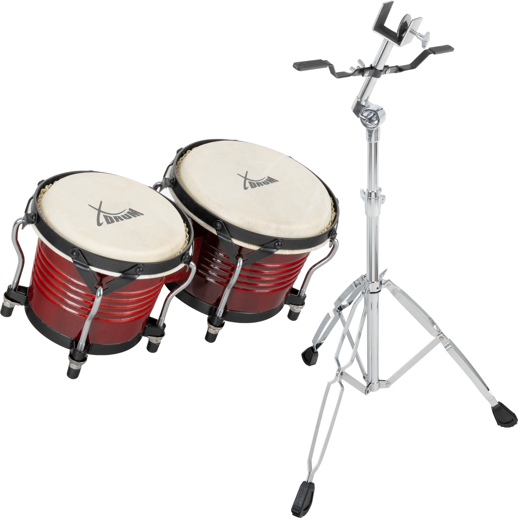 XDrum Bongos Pro Červené Set So Stojanom | Obrázok 1 | eplay.sk