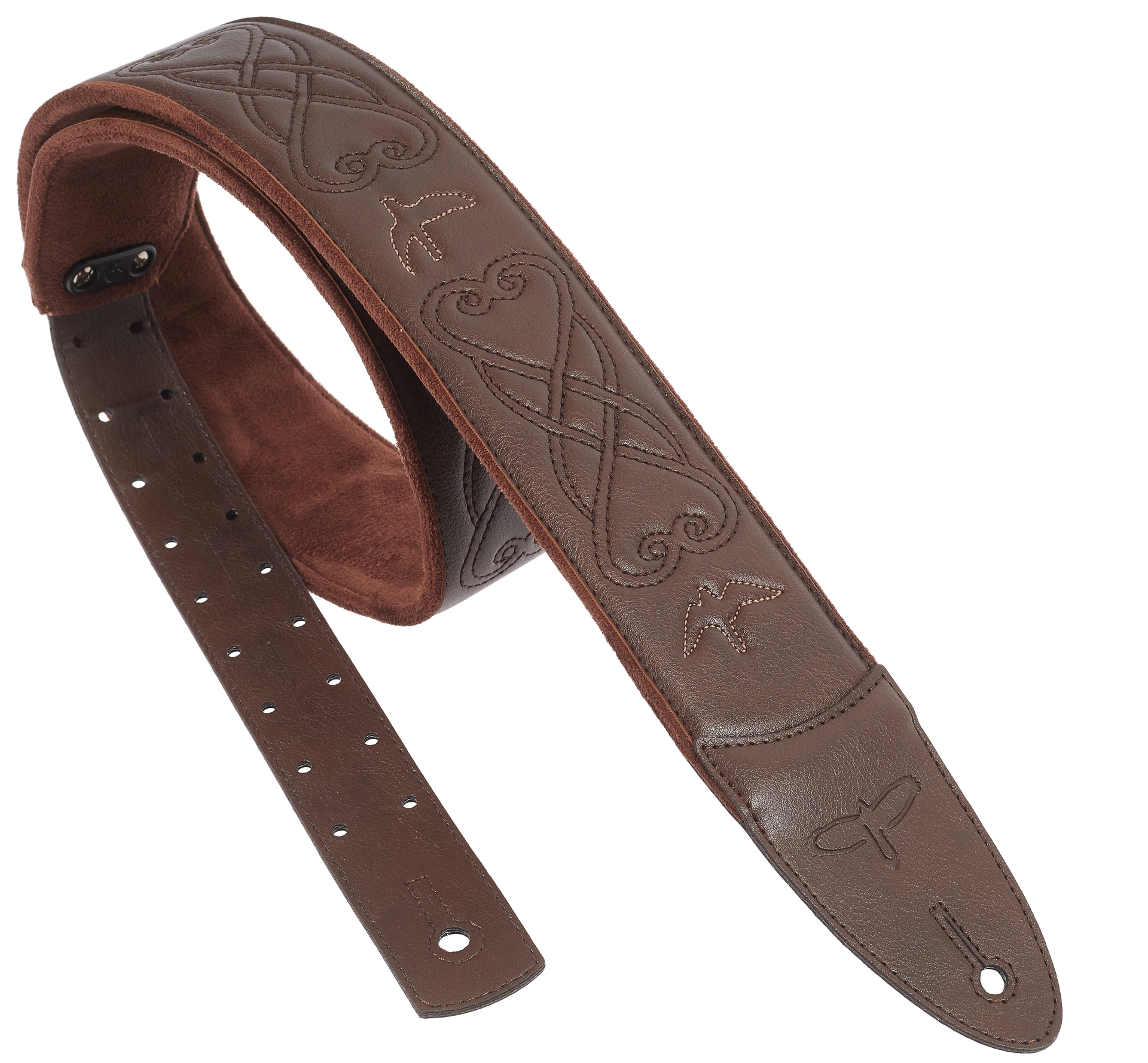 PRS 2.4" Padded Guitar Strap w/RAS, Custom Leather (Faux) Birds, Brown | Obrázok 1 | eplay.sk