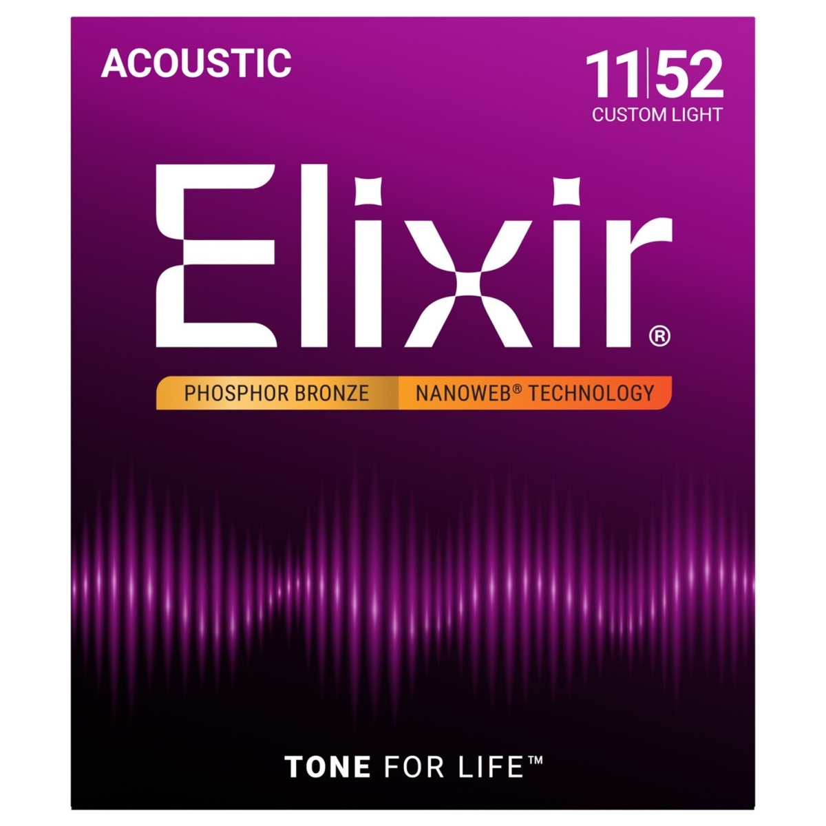 Elixir 16027 Nanoweb 011-052 Phospor Bronze, Custom Light | Obrázok 1 | eplay.sk