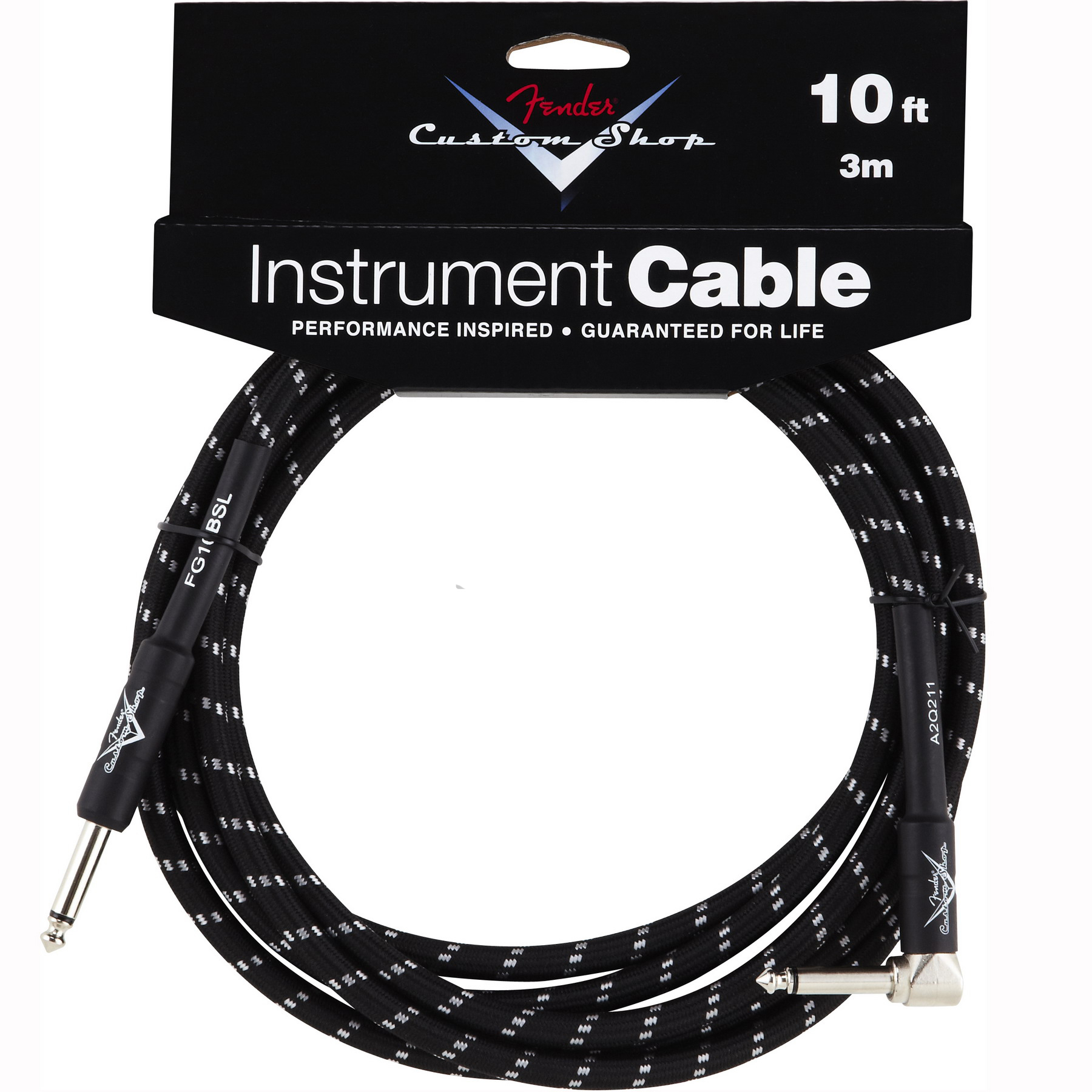 Fender Custom Shop Cable 3m Angled Black | Obrázok 1 | eplay.sk